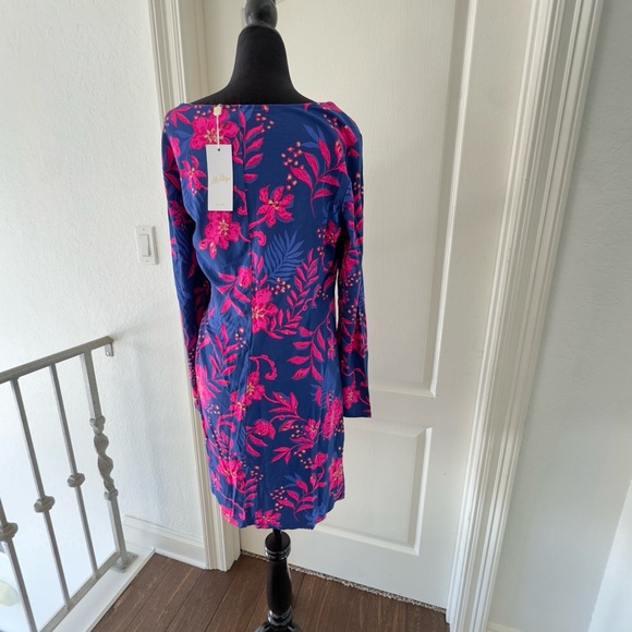 NWT Lilly Pulitzer Bryson Long Sleeve Dress, Blue Med Never Ending Summer Sz L - Picture 2 of 8
